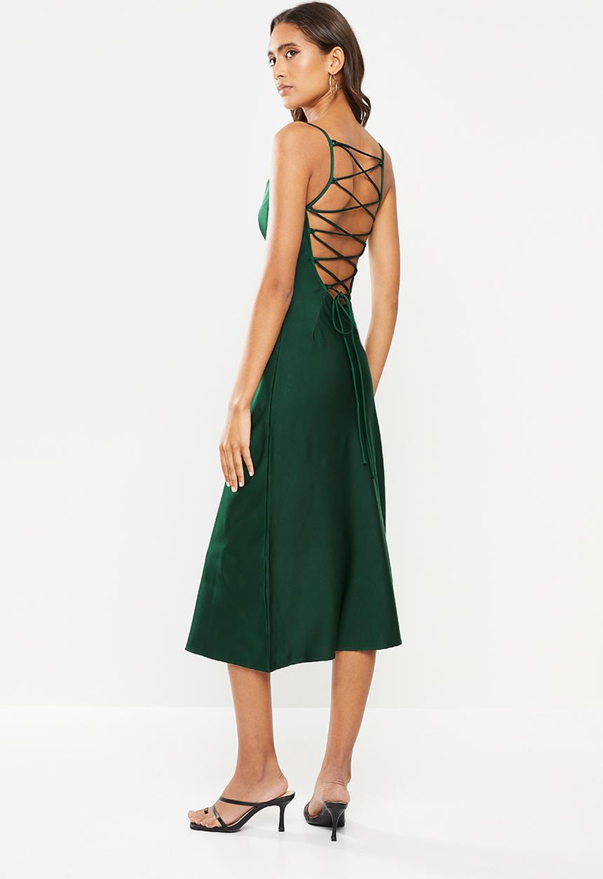 Glamorous - Satin dress - deep green