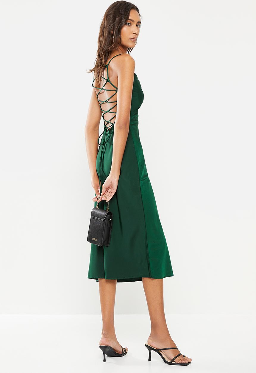 Glamorous - Satin dress - deep green