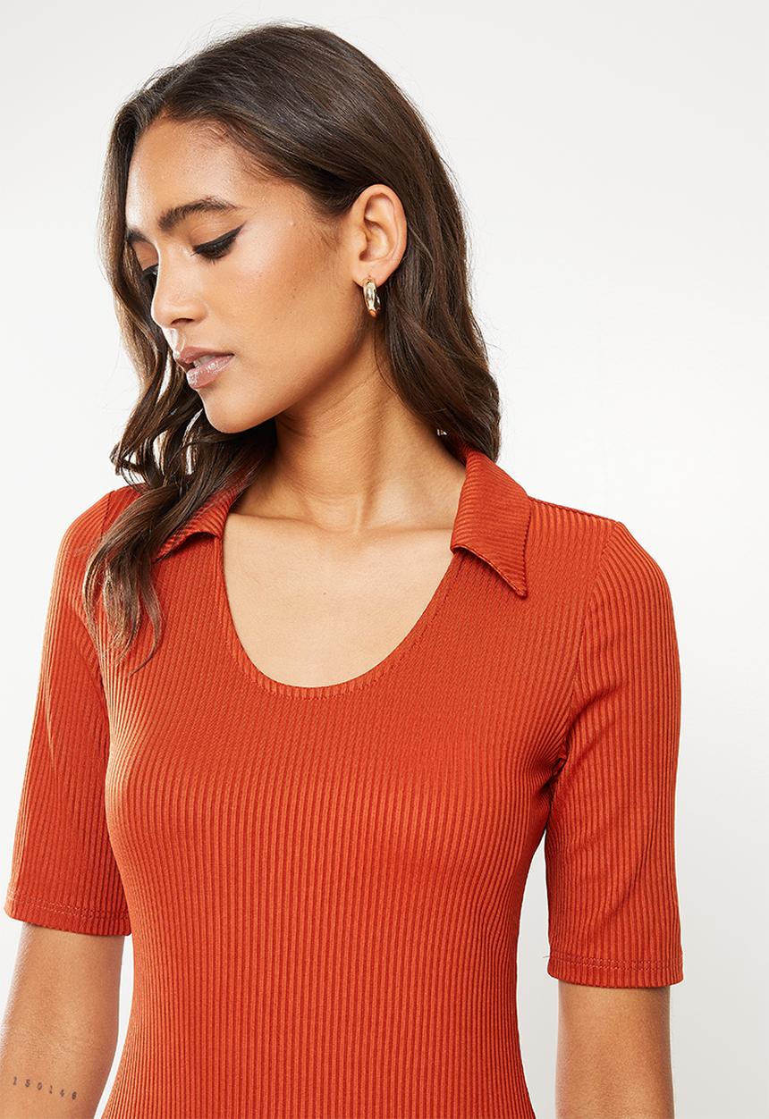 Glamorous - Side slit midi- rust