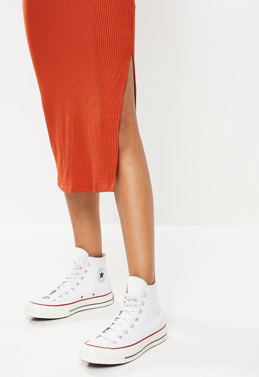 Glamorous - Side slit midi- rust