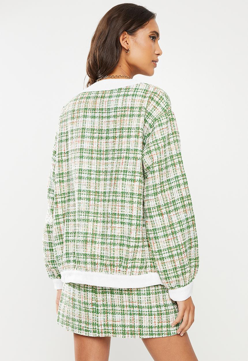 Glamorous - Tweed jacket - green & white