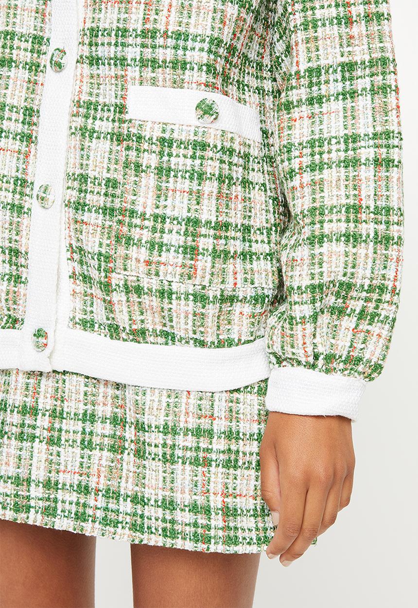 Glamorous - Tweed jacket - green & white