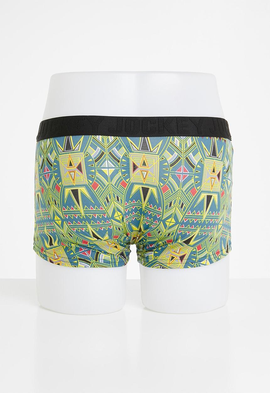 Jockey - Heritage regular leg 2 pack pouch trunks - blue & yellow
