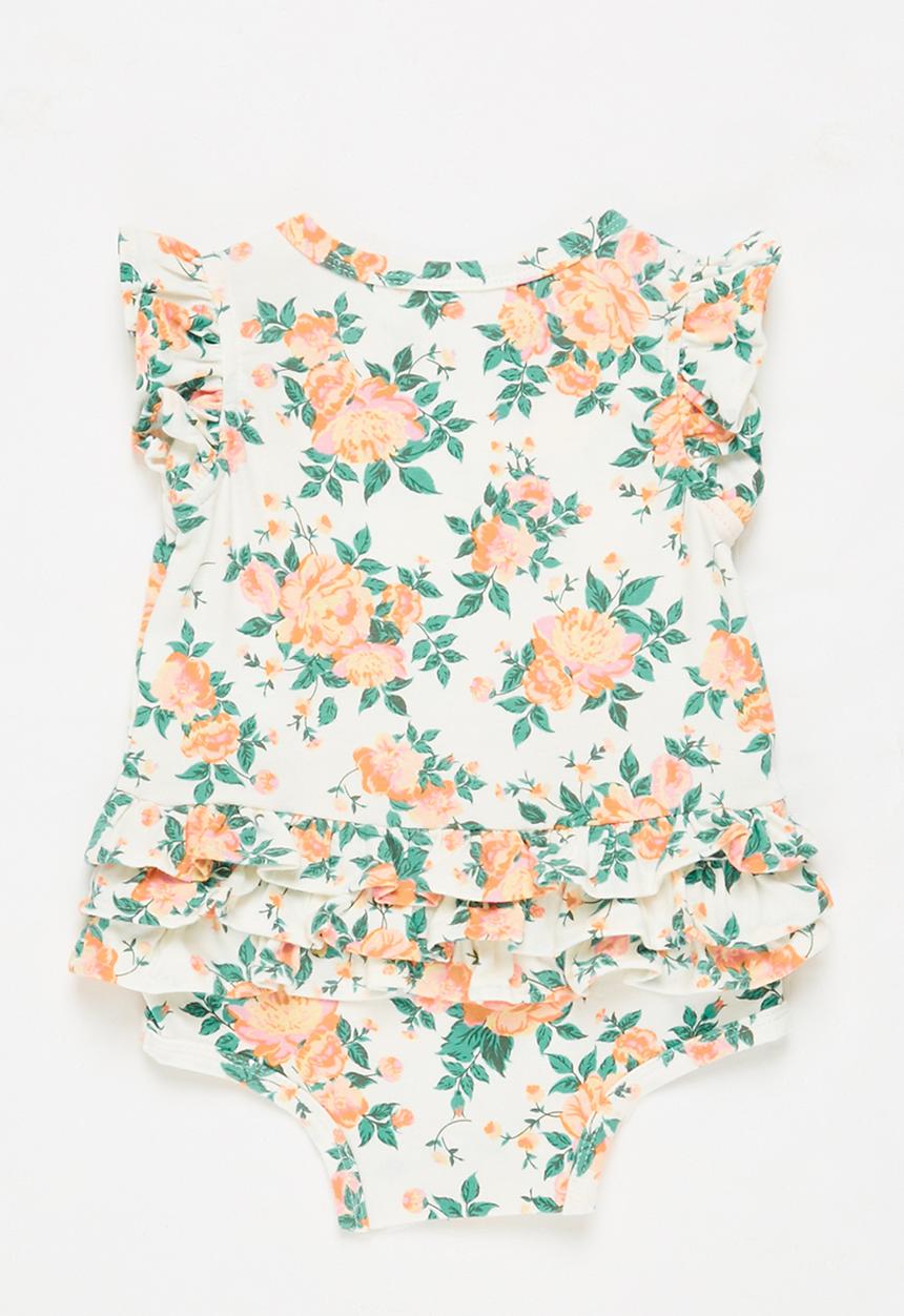 Cotton On - Alice ruffle bubbysuit - vanilla/melon pop whitby floral