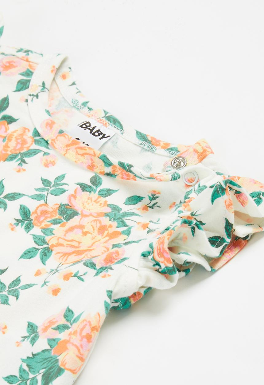 Cotton On - Alice ruffle bubbysuit - vanilla/melon pop whitby floral