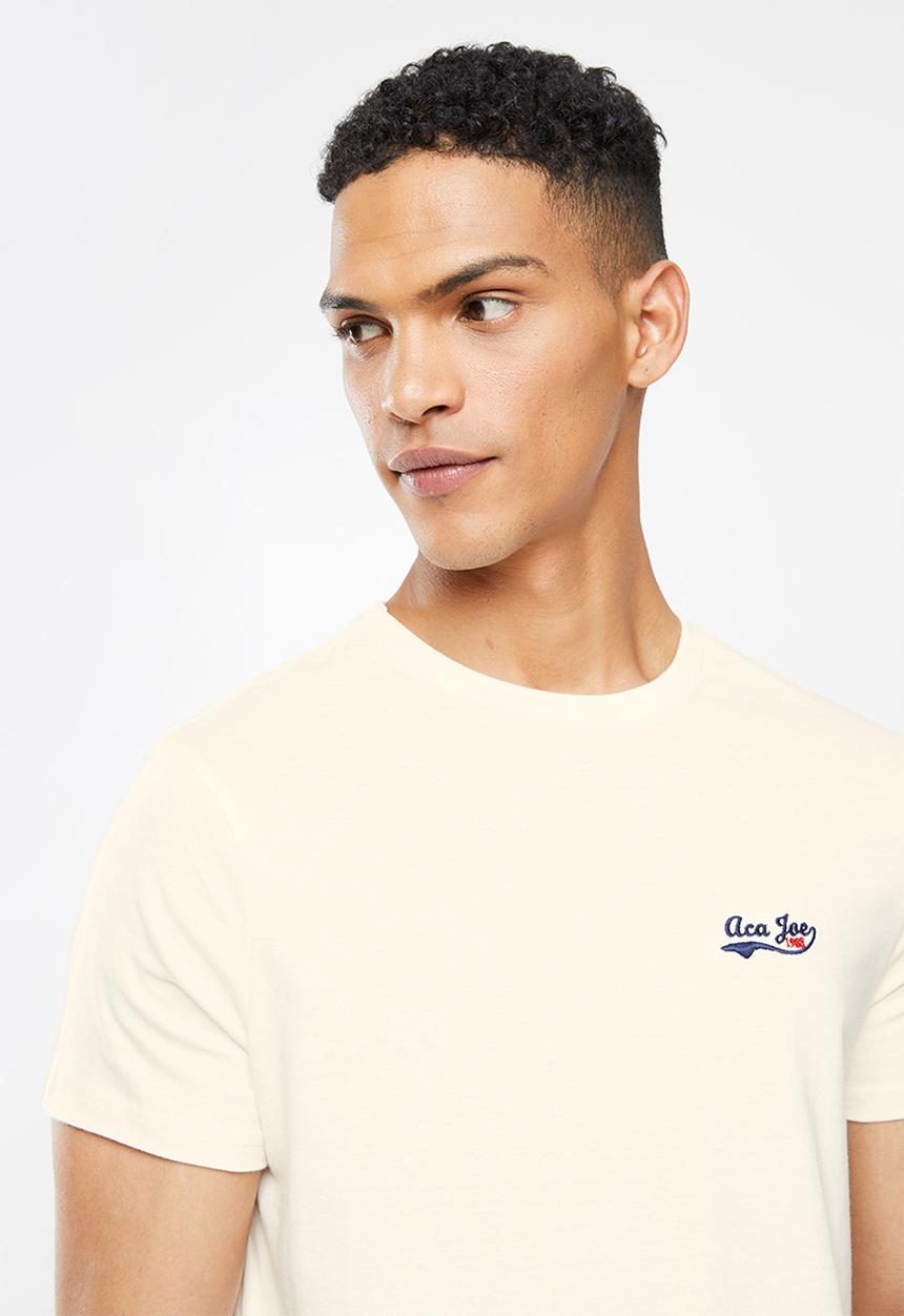 Aca Joe - Aj embroidered tee - cream