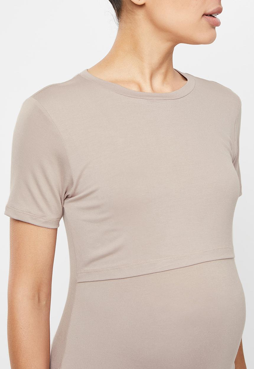 Superbalist - Double layer nursing tee - mocha