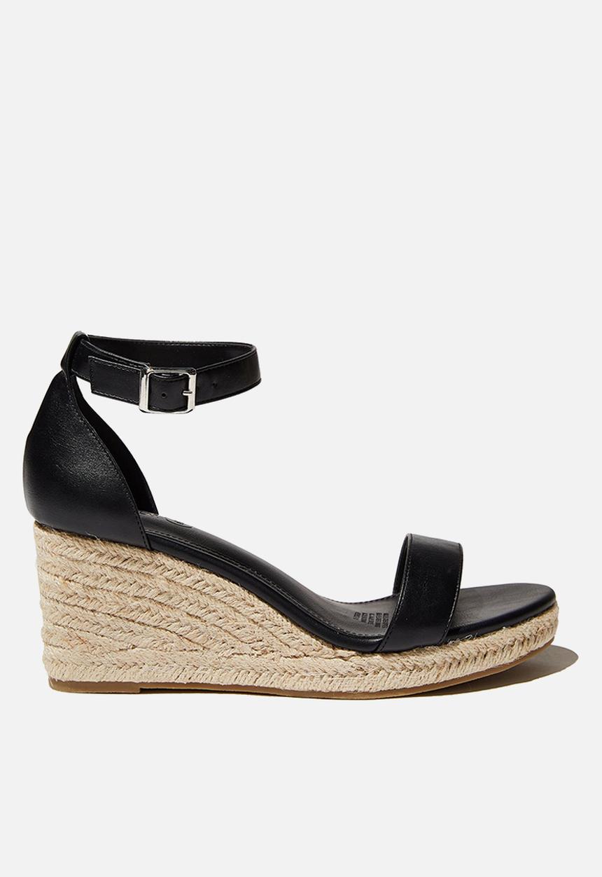 Cotton On - Addison open toe espadrille - black pu