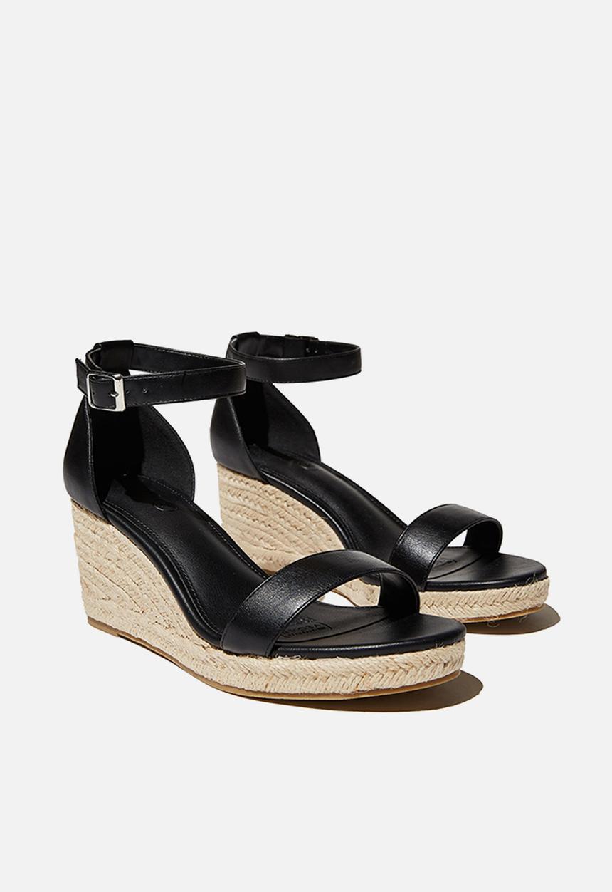 Cotton On - Addison open toe espadrille - black pu