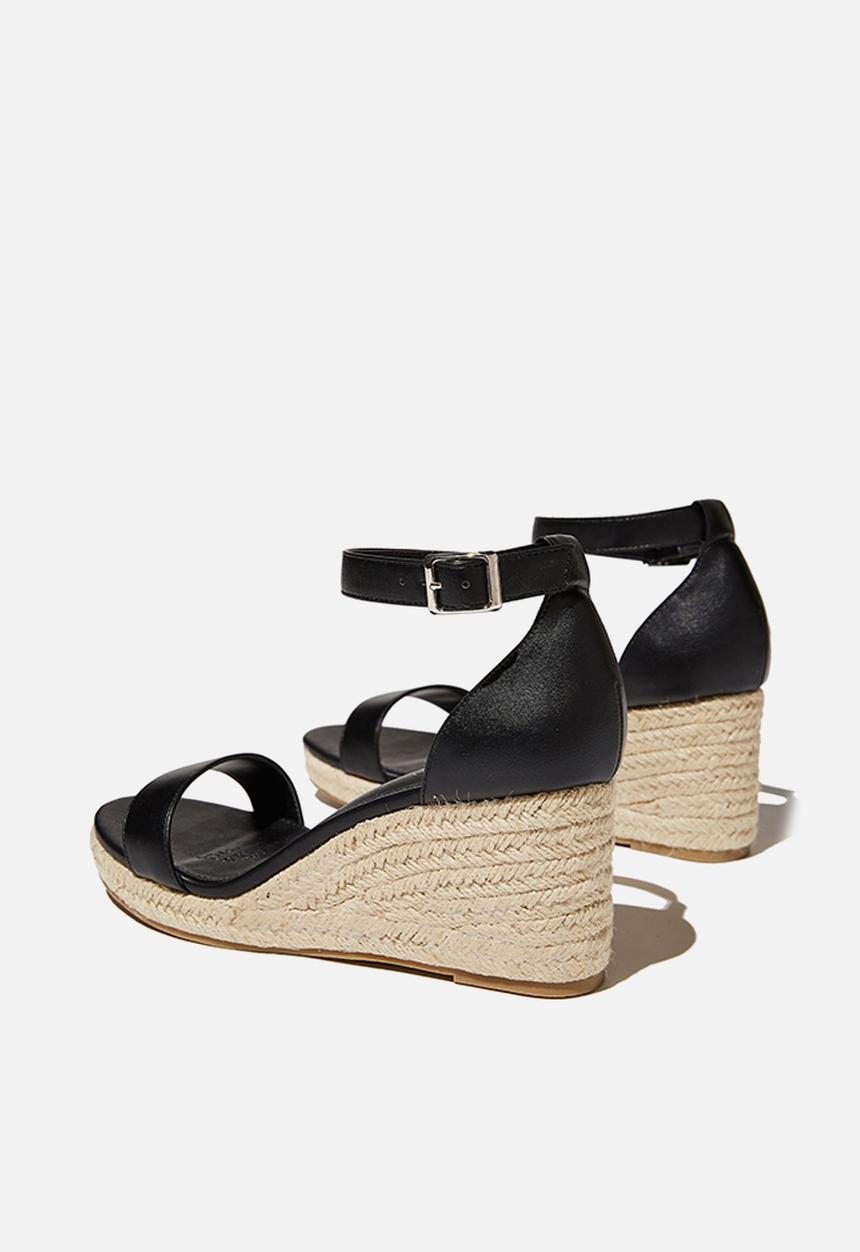 Cotton On - Addison open toe espadrille - black pu