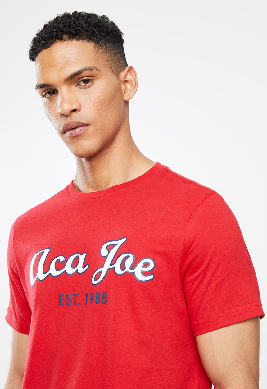 Aca Joe - Aj applique embroidered tee - red