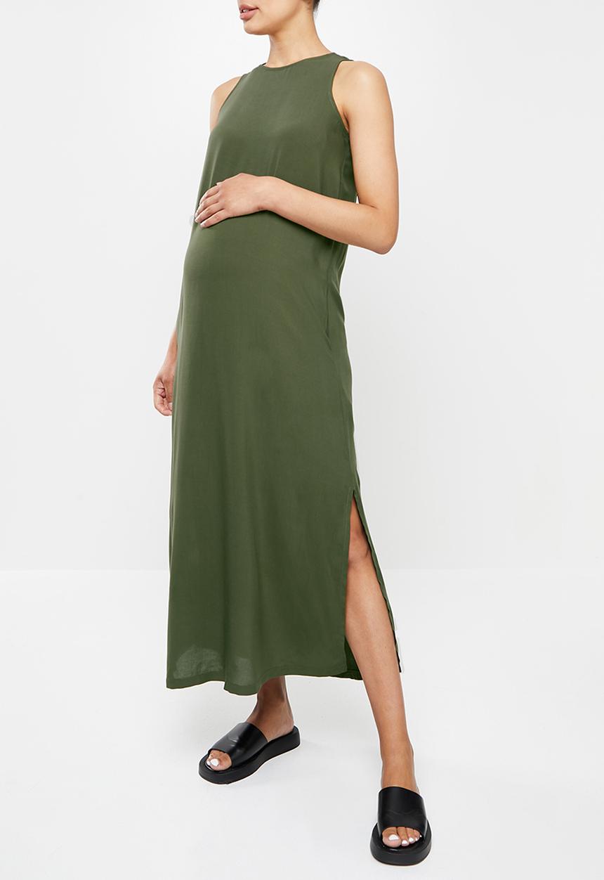 Superbalist - High neck sleeveless trapeze maxi - olive