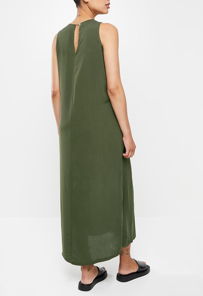 Superbalist - High neck sleeveless trapeze maxi - olive