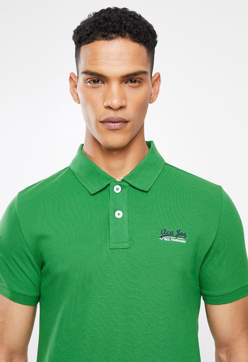 Aca Joe - Chest emb short sleeve golfer - green
