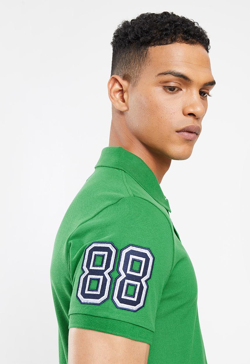 Aca Joe - Chest emb short sleeve golfer - green