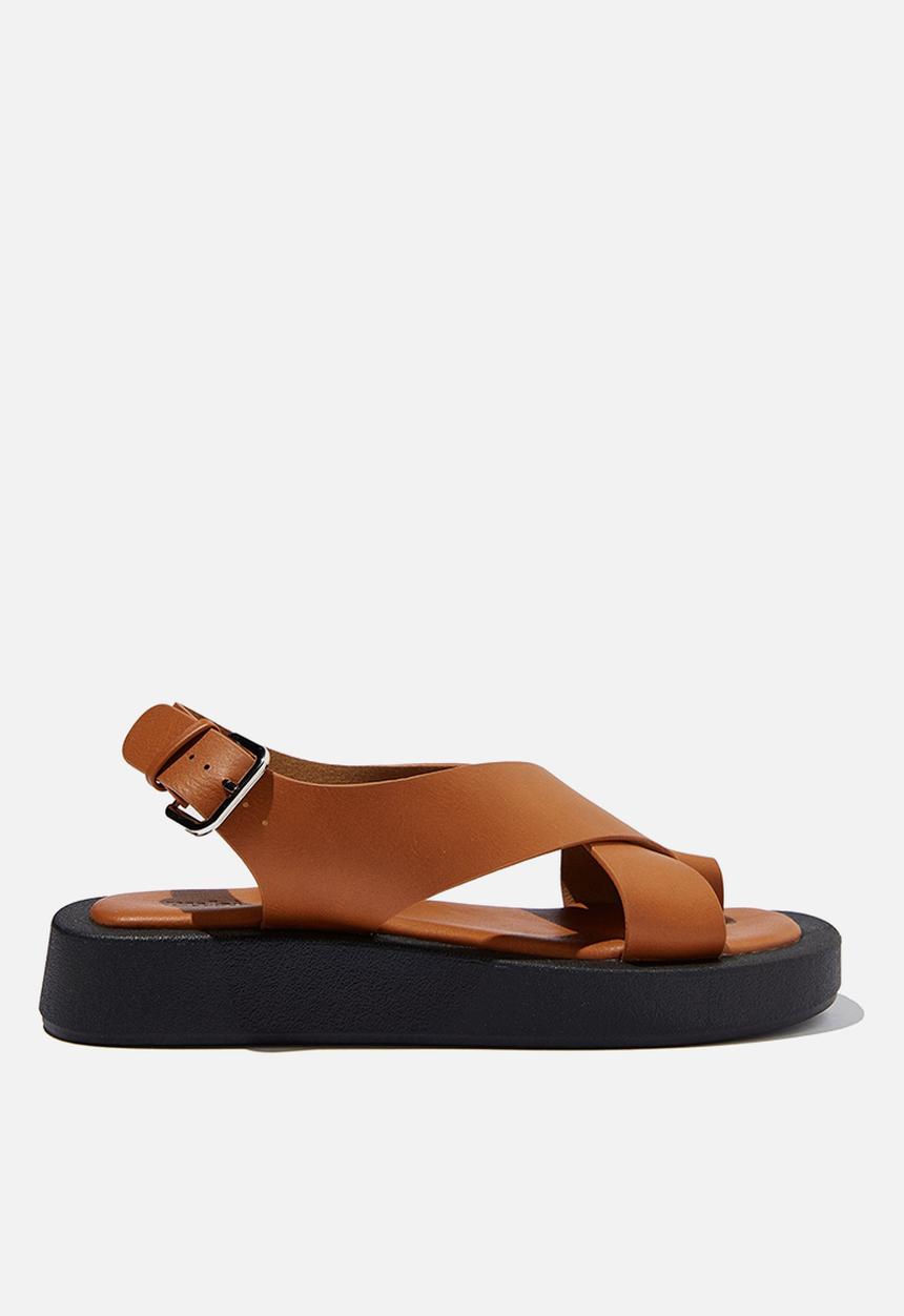 Cotton On - Sadie slingback flatform - tan smooth pu