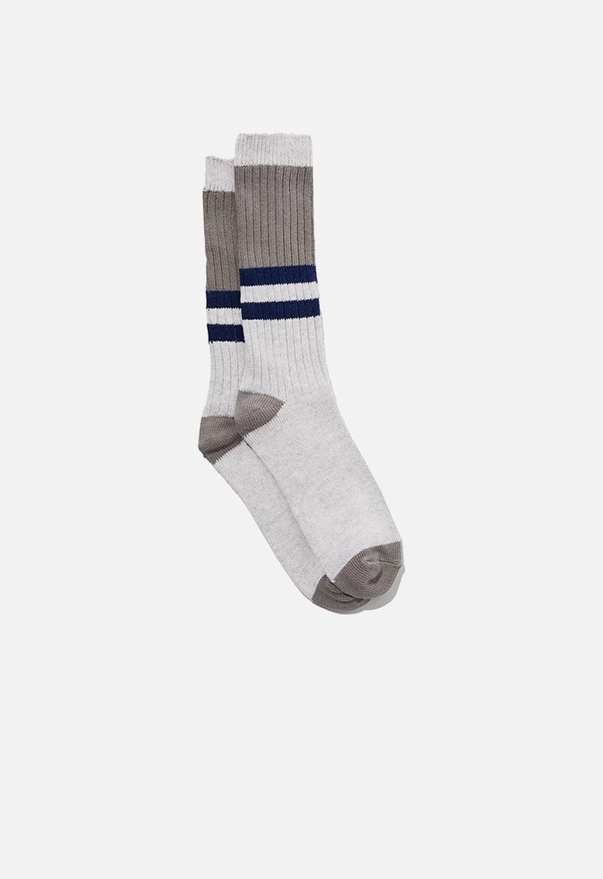 Rubi - Sporty cosy sock - charcoal/navy stripe