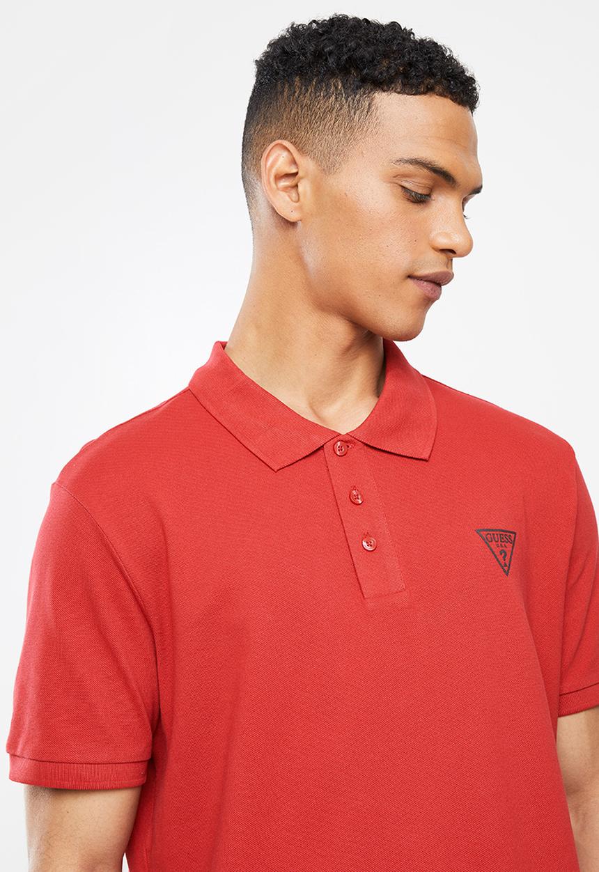 GUESS - Short sleeve Guess man rep polo - red