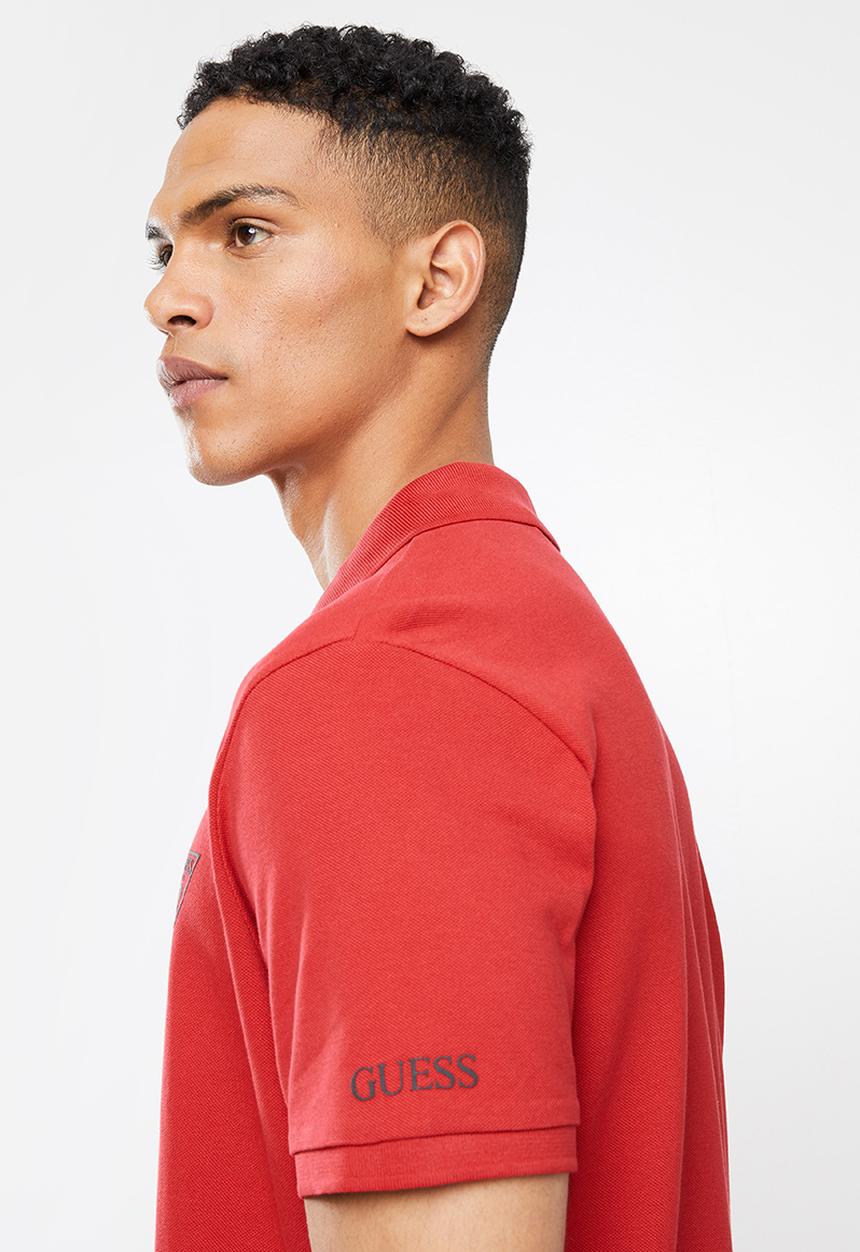 GUESS - Short sleeve Guess man rep polo - red