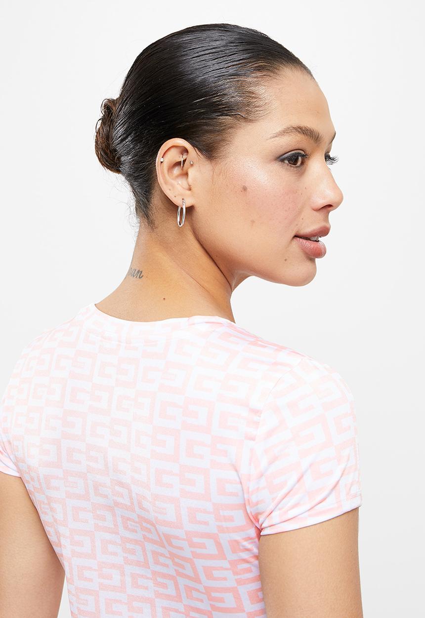 GUESS - Checked tee - pink guess check