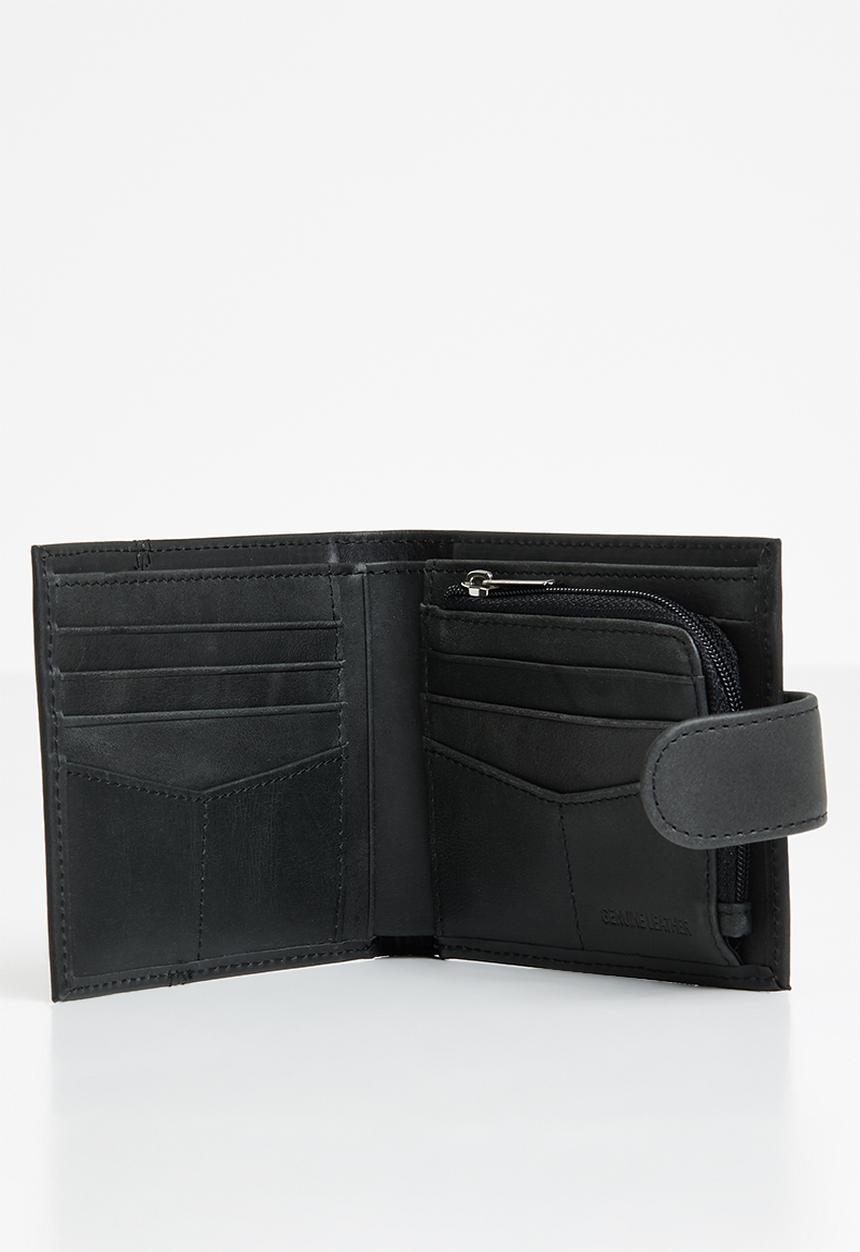 JEEP - Leather clip wallet - black