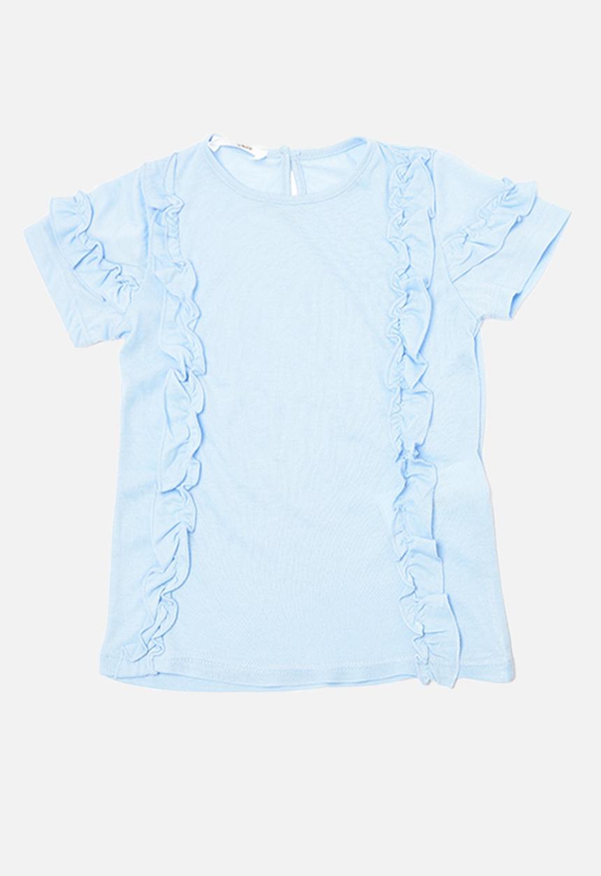 Trendyol - Frill short sleeve tee - clear blue