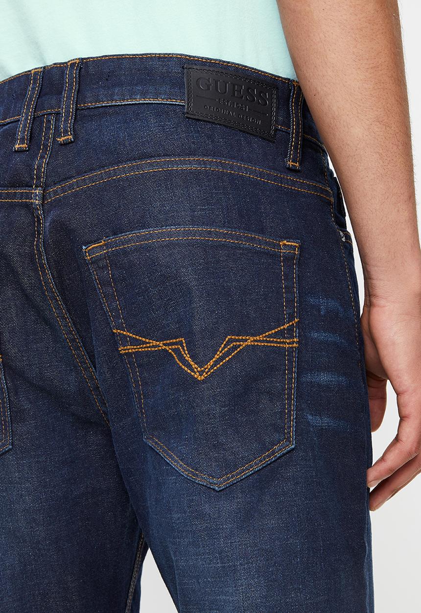 GUESS - Nightshade wash athletic taper jeans - black-blue