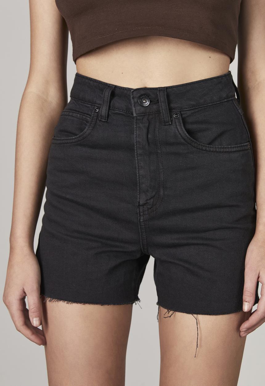 Factorie - High rise relaxed denim short - thrift black