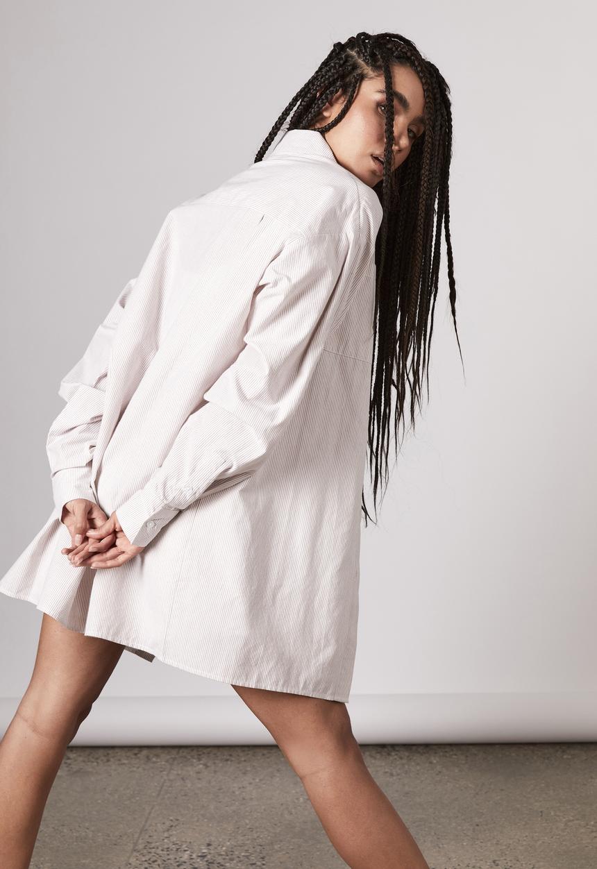 Factorie - Long sleeve woven shirt - neutral & white 