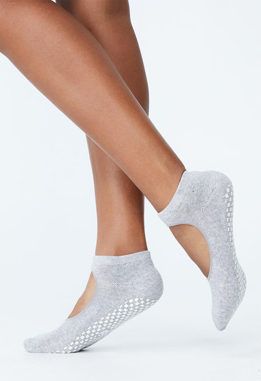 Cotton On - Plie grip studio sock - grey marle