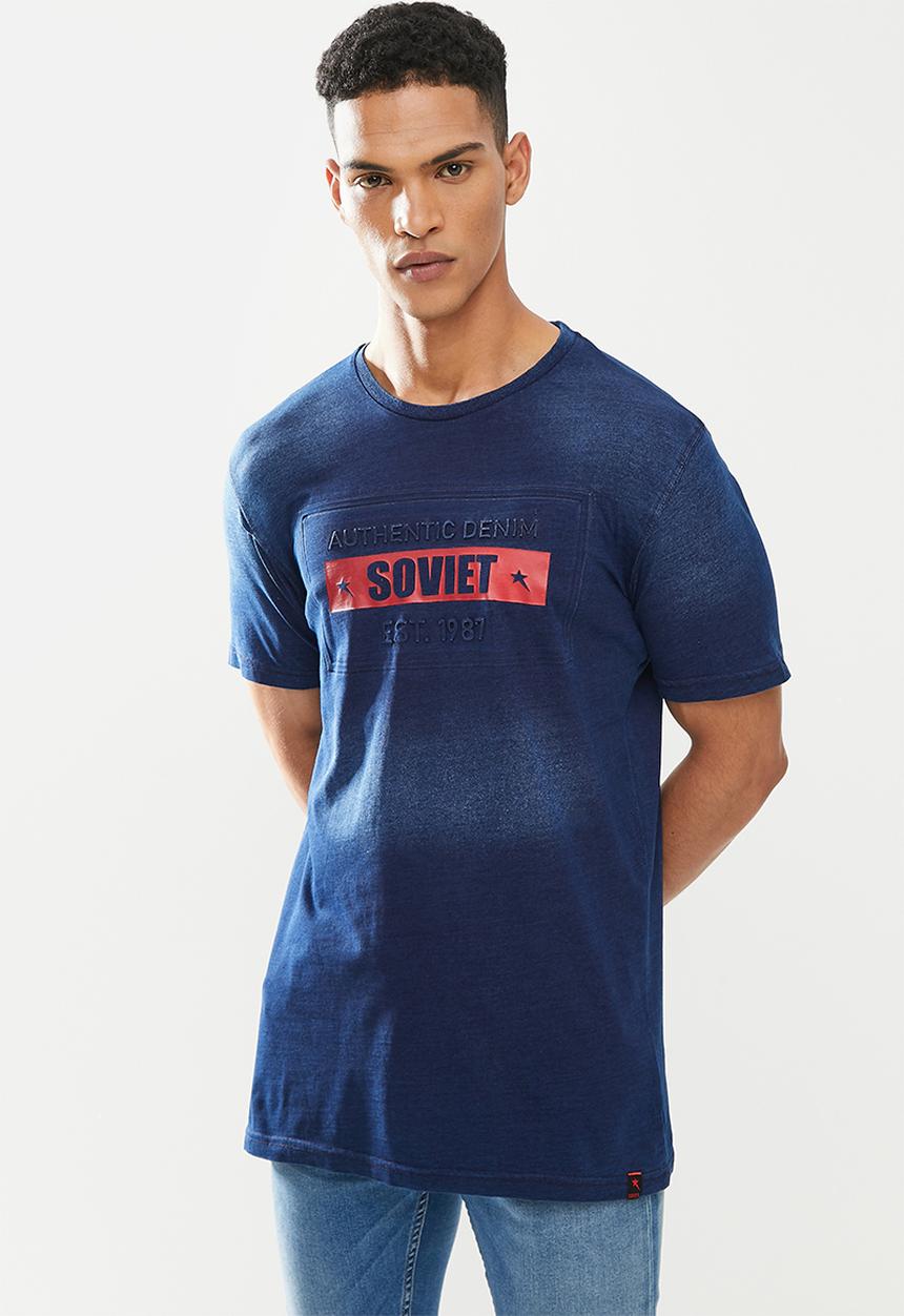 SOVIET - M matic short sleeve fashion tee  - navy