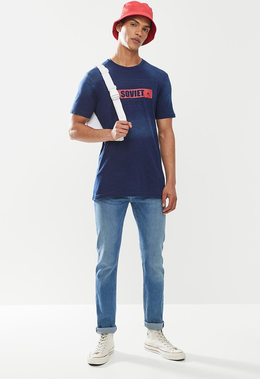 SOVIET - M matic short sleeve fashion tee  - navy