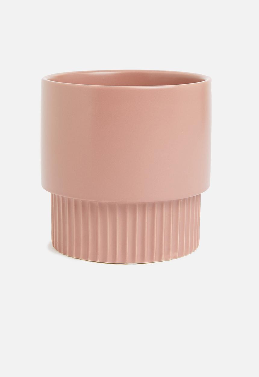 Present Time - Ribbed plant pot large - pink