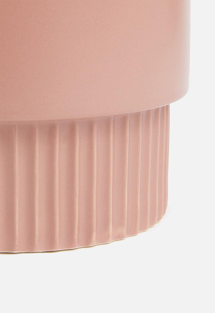 Present Time - Ribbed plant pot large - pink