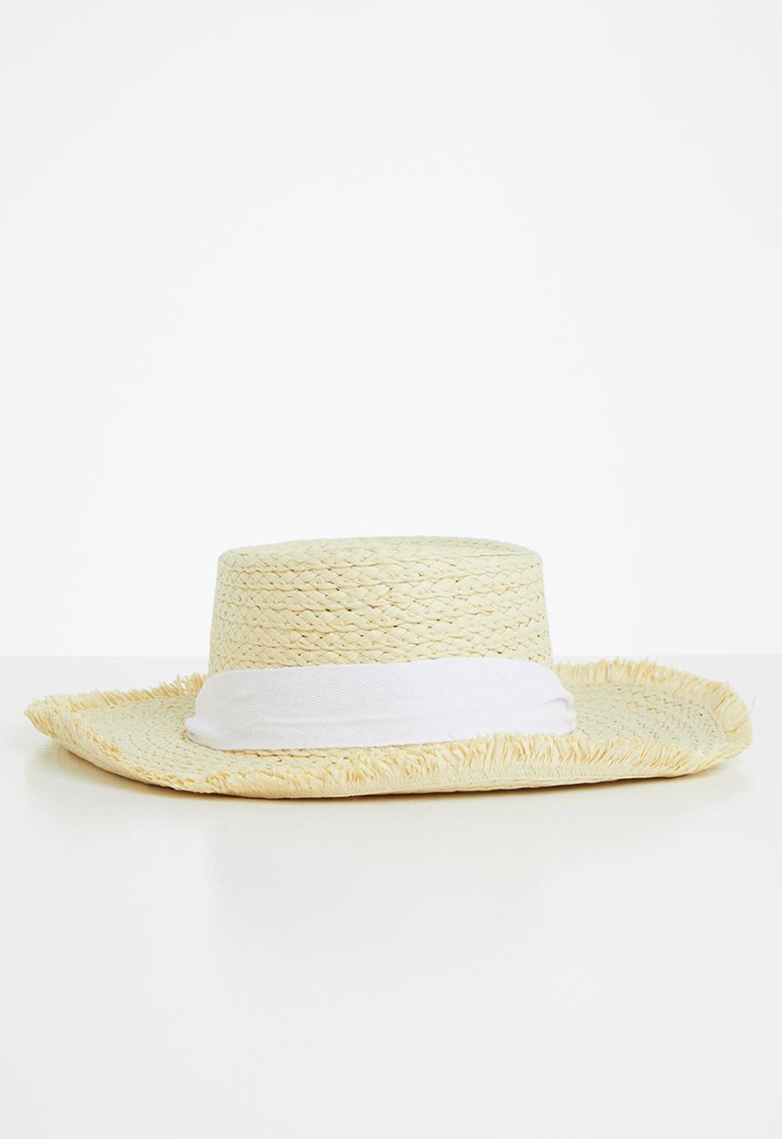 Superbalist - Ribbon straw hat - natural & white