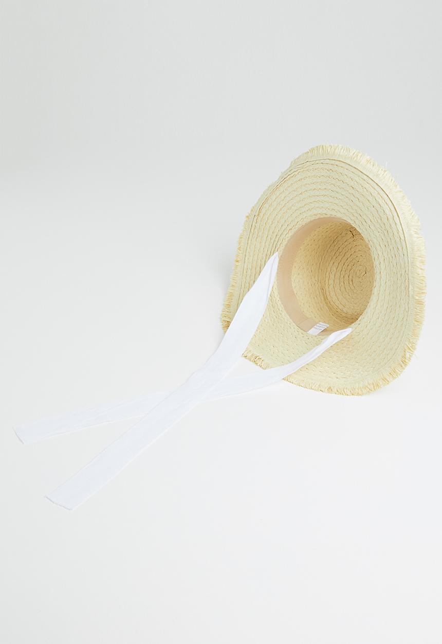 Superbalist - Ribbon straw hat - natural & white
