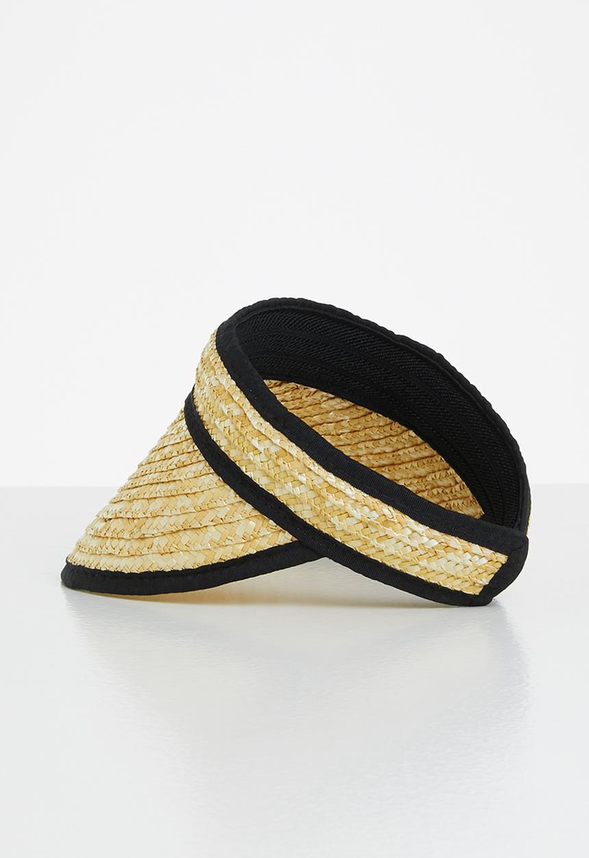 Superbalist - Erin straw visor - natural & black