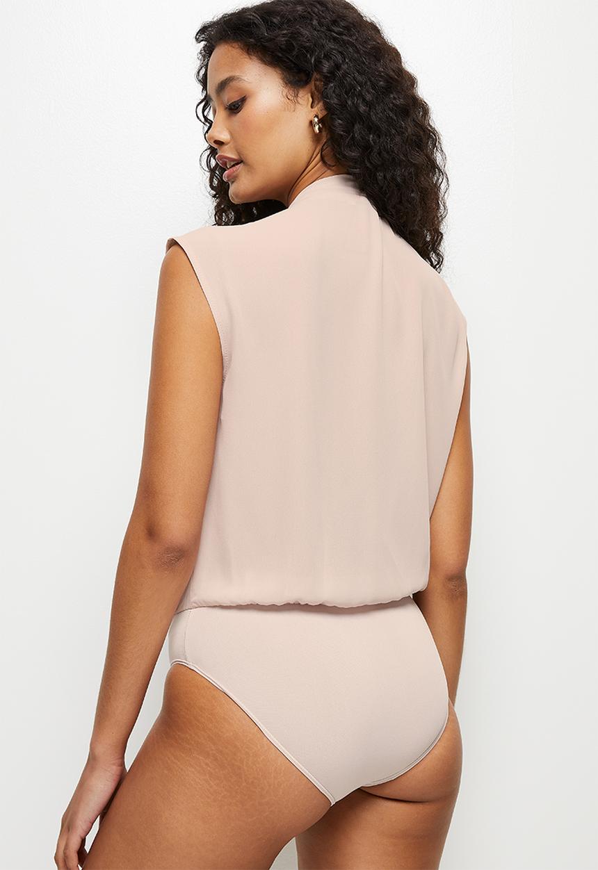 MILLA - Sleeveless wrap bodysuit - nude