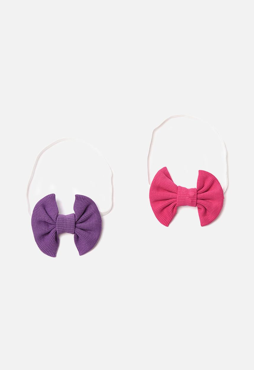 Trendyol - 2pk bow headband - pink & lilac