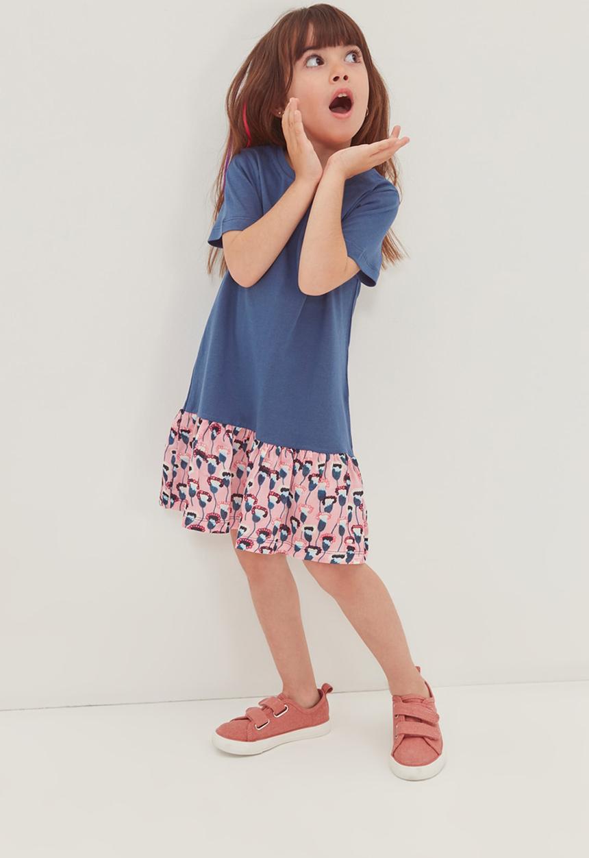 Trendyol - Floral frill dress - navy
