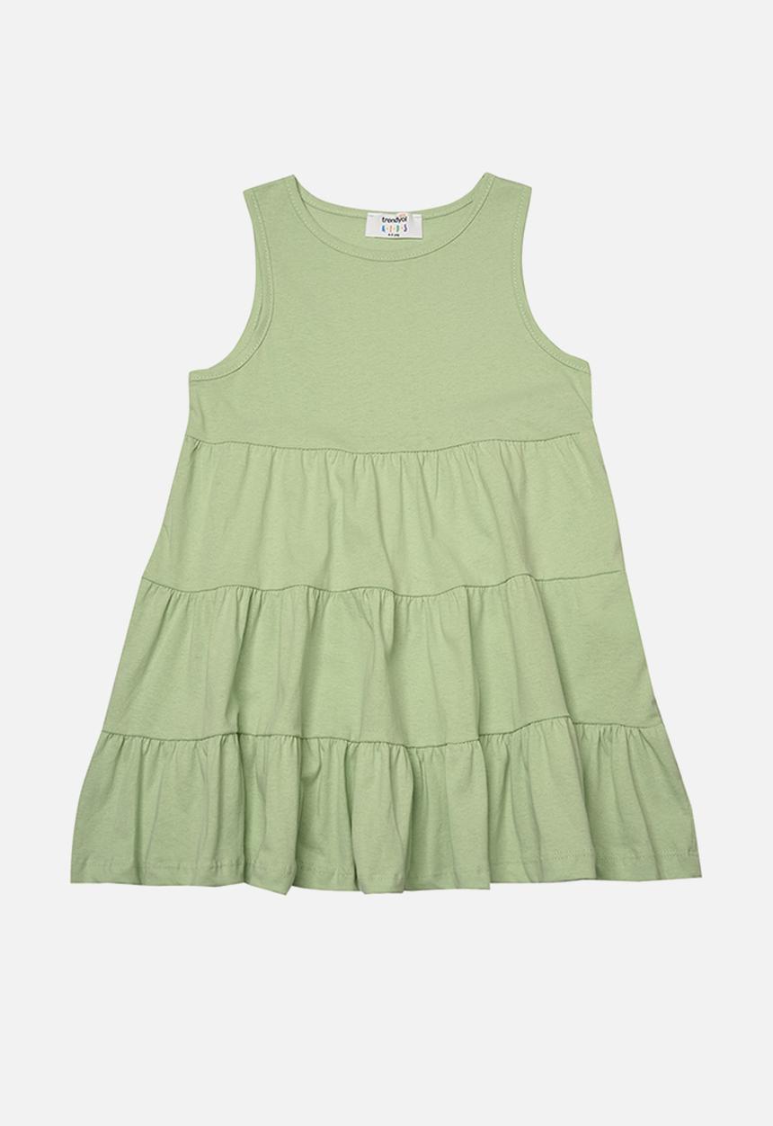 Trendyol - Sleeveless tier dress - mint