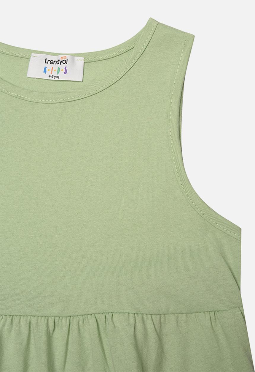 Trendyol - Sleeveless tier dress - mint