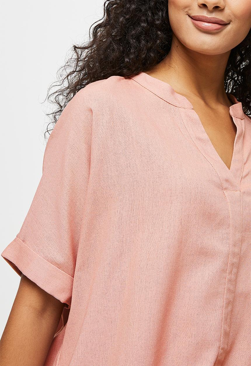 edit - Linen oversized boxy - dusty pink
