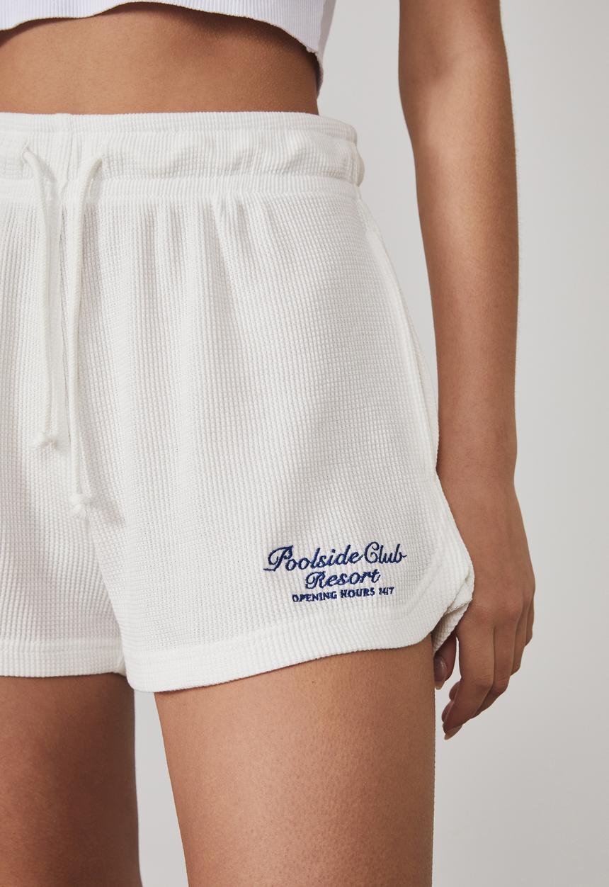 Factorie - Mini waffle short - white