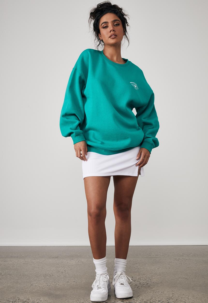 Factorie - Oversized graphic crew - clover green