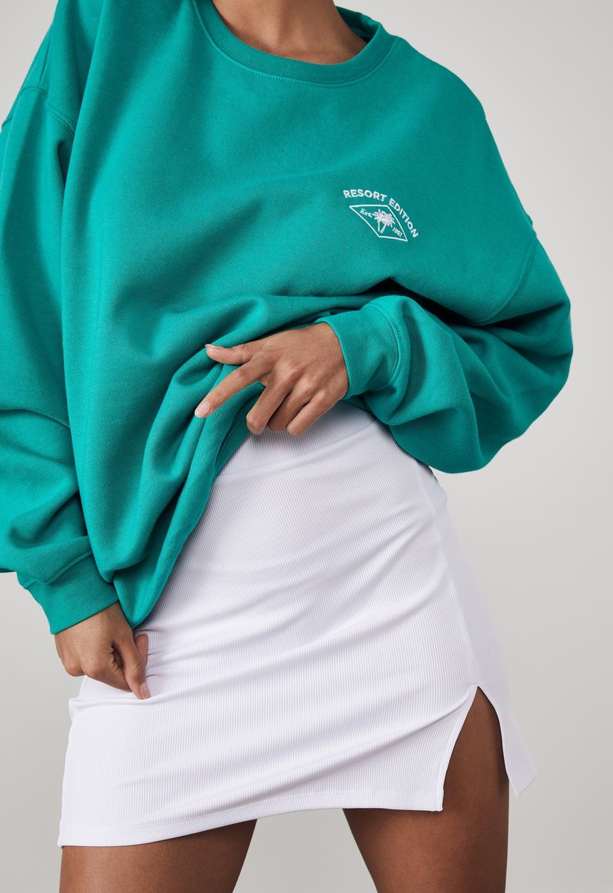 Factorie - Oversized graphic crew - clover green