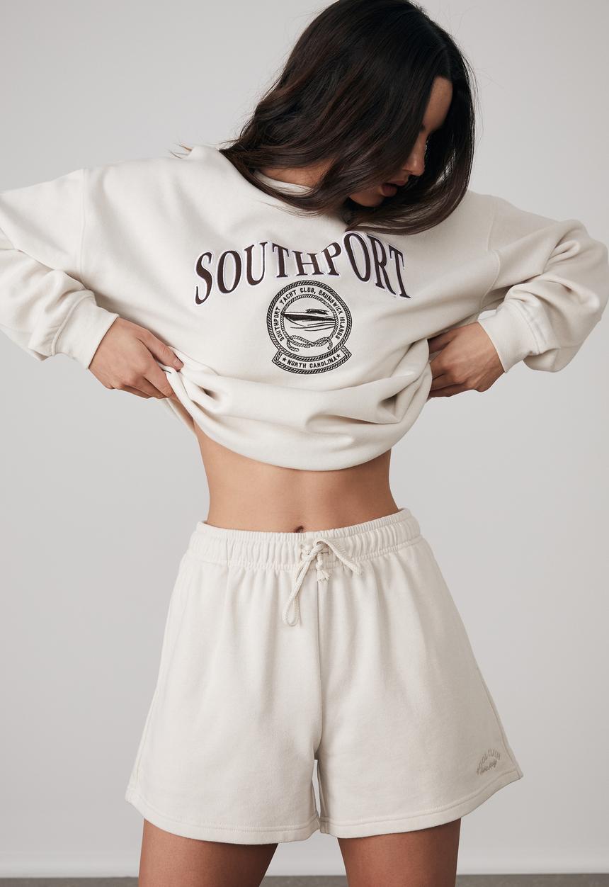 Factorie - Oversized graphic crew - light stone
