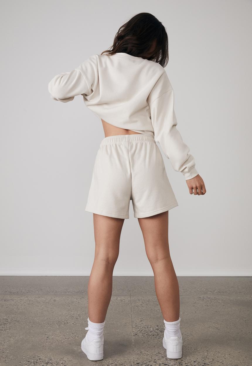 Factorie - Oversized graphic crew - light stone