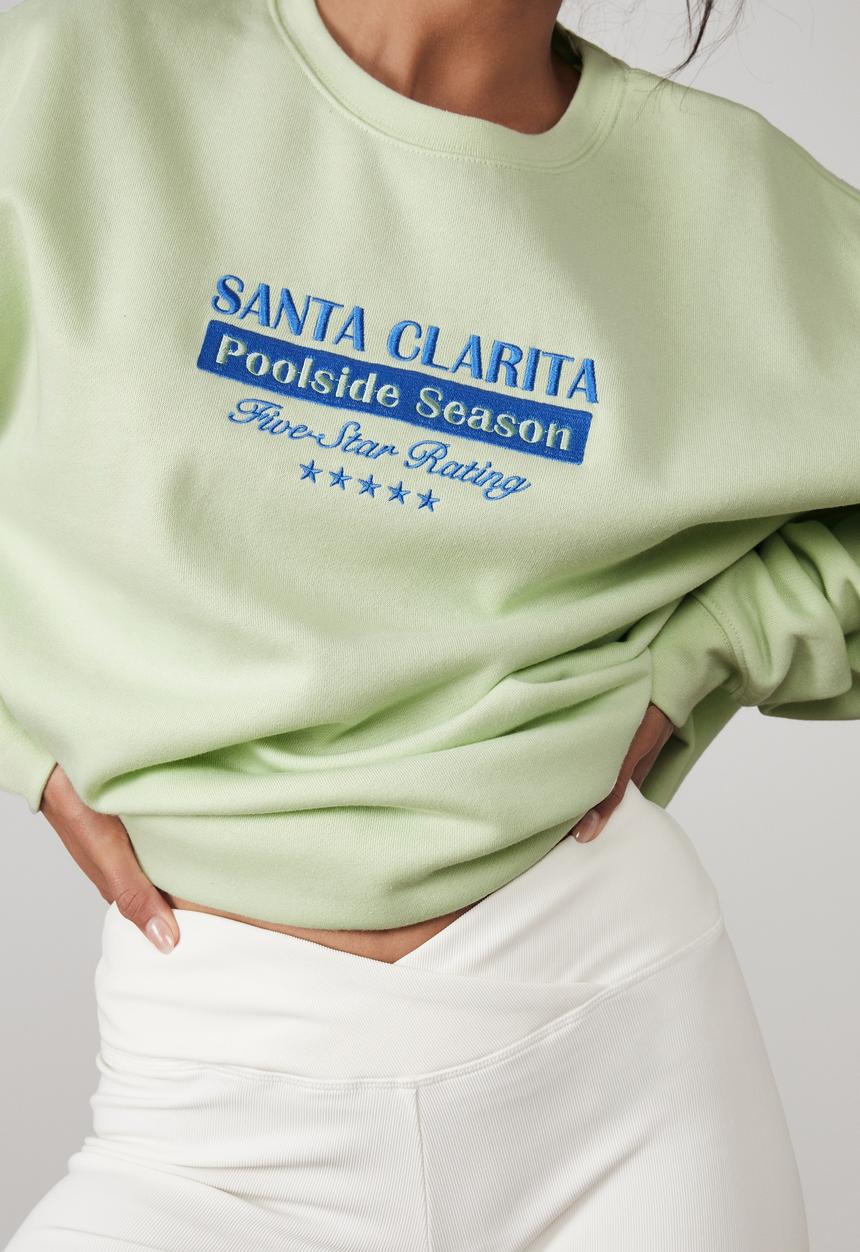 Factorie - Oversized graphic crew - pistachio