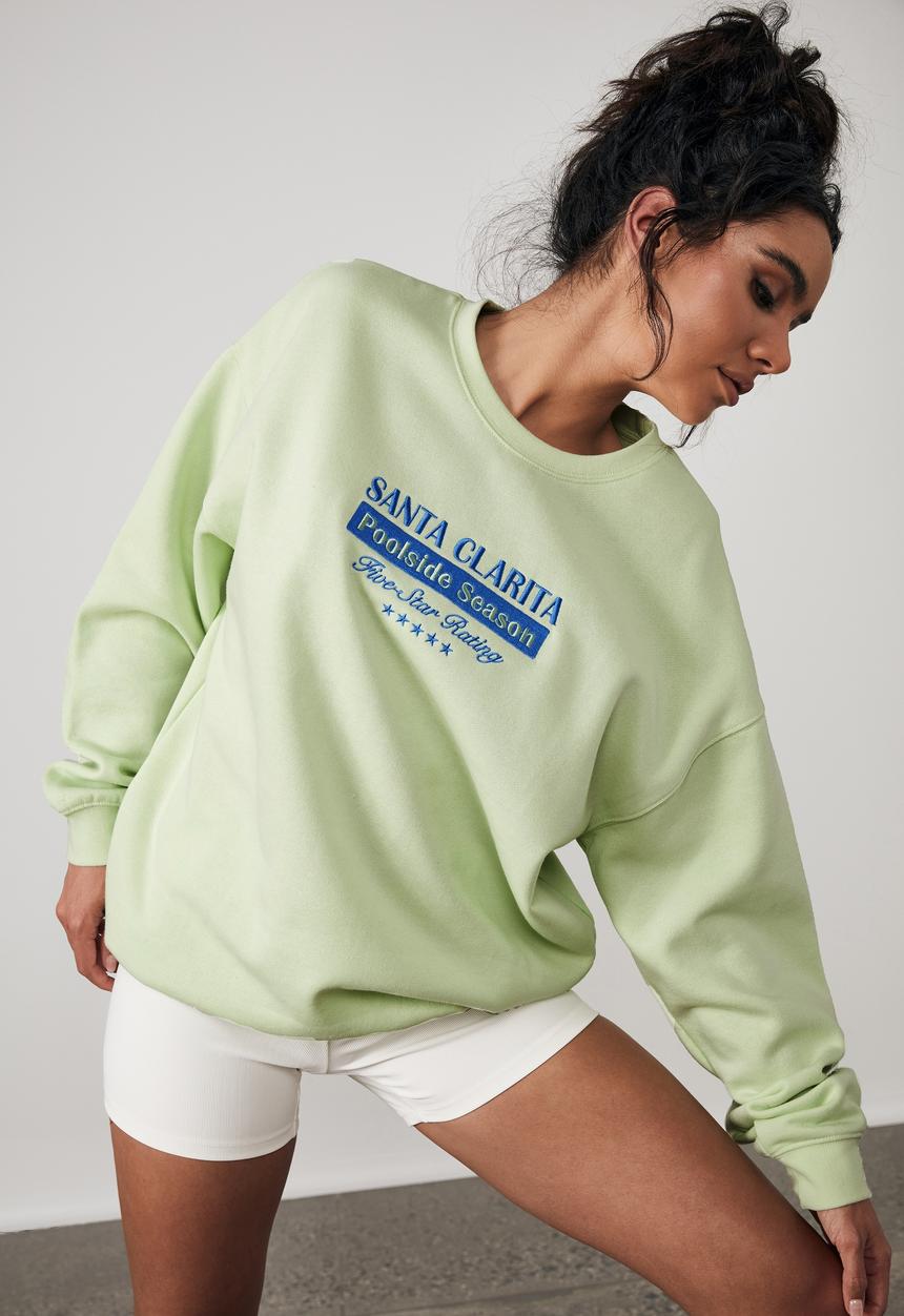 Factorie - Oversized graphic crew - pistachio